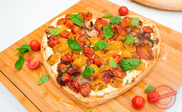 tomato and basil tart