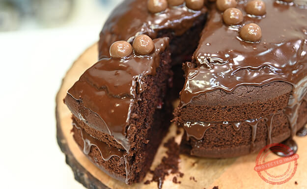gf choc cake with fudge