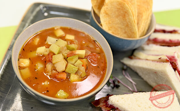 minestrone soup with brie