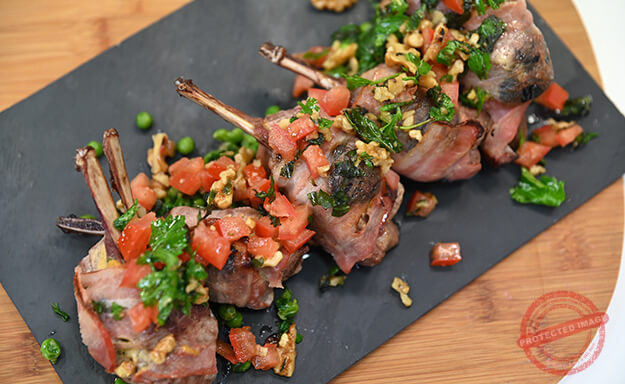bacon wrapped lamb chops