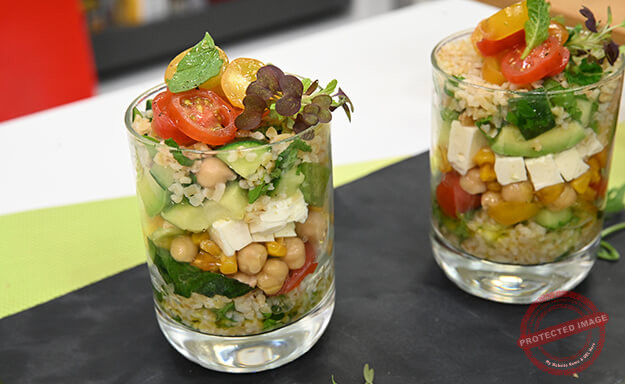layered bulgar salad