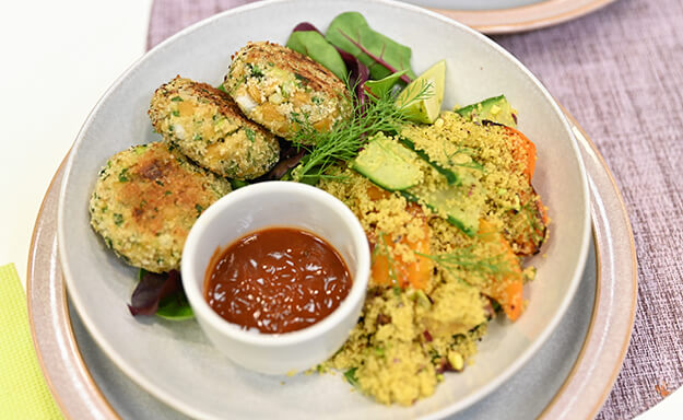 minted falafel couscous