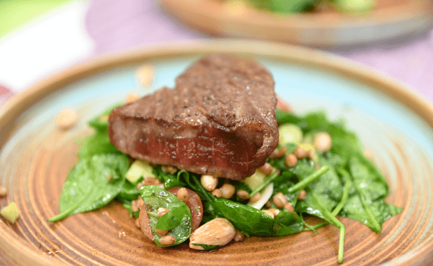 Grilled Tuna on a mango and coriander spelt salad