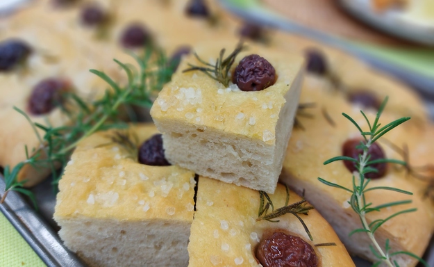 Olive and rosemary focaccia