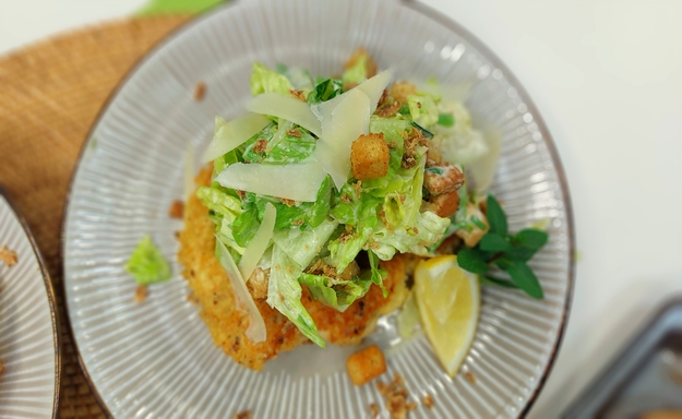 Chicken escalope Caesar salad
